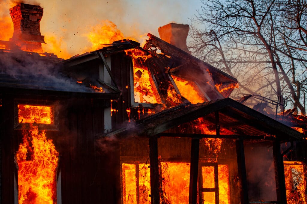 House destroyed by lithium battery fire